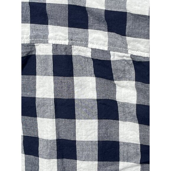 Crown and Ivy Top Women Button Up Shirt Preppy Checkered Blue Plaid Plus Size 0X - Picture 11 of 12